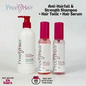 Preety Hair Anti-Hair Fall Shampoo + Tonic + Serum + Free Gift